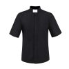 Christianartworkshop Modern Unisex Clergy Shirt with White Tab Collar: Elegant Black Faithwear