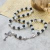 Our Lady's Blessing with Black & White Cow Cat Beads Bracelet, Animal Rosary