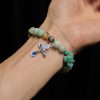 Christianartworkshop Ocean's Faith with Multicolored Natural Stone & Turtle Charm Animal Bracelet