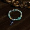 Christianartworkshop Ocean's Faith with Multicolored Natural Stone & Turtle Charm Animal Bracelet