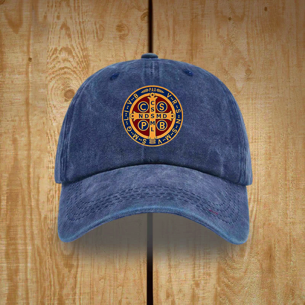 Holy Protection St. Benedict Cross Washed Cotton Hat