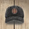 Christianartworkshop Holy Protection St. Benedict Cross Washed Cotton Hat
