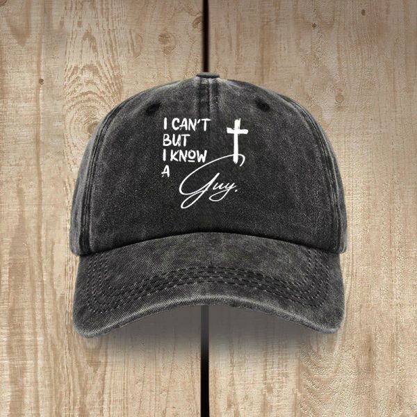 Christianartworkshop I Can't He Can Jesus Cross Everyday Faith Washed Cotton Hat
