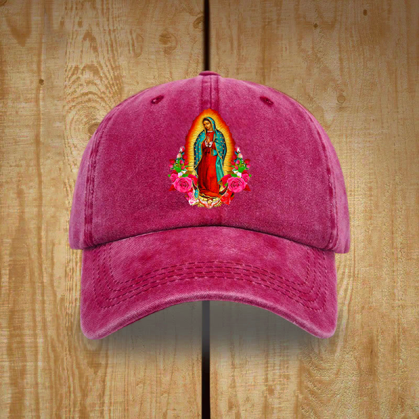 Spiritual Protection Our Lady of Guadalupe Washed Cotton Hat