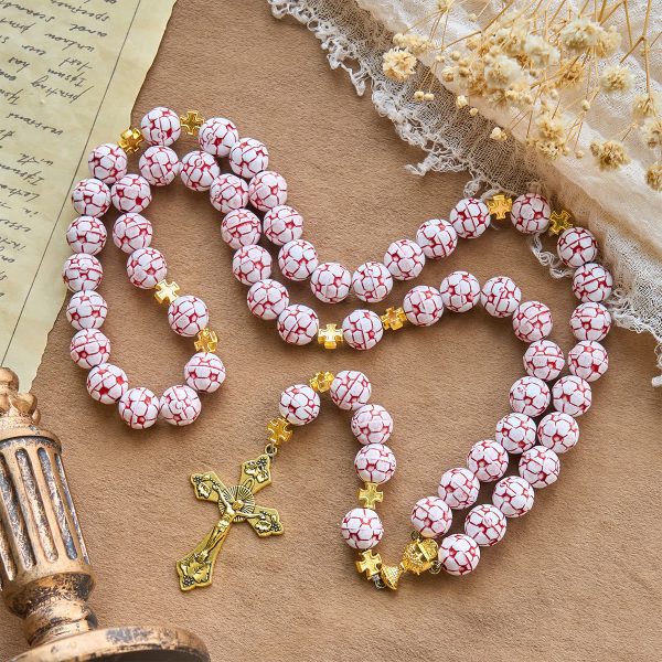 Dual Colors Faith & Victory Soccer Rosary with Crucifix & Holy Grail