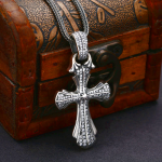 Classic Sterling Silver Cross Necklace with Dazzling Stones: A Profound Symbol of Faith