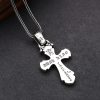 Classic Sterling Silver Cross Necklace with Dazzling Stones: A Profound Symbol of Faith