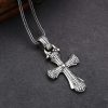 Classic Sterling Silver Cross Necklace with Dazzling Stones: A Profound Symbol of Faith