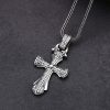 Classic Sterling Silver Cross Necklace with Dazzling Stones: A Profound Symbol of Faith