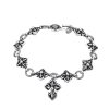 Retro - Styled Sterling Silver Cross Bracelet with Floral Motifs: A Nostalgic Sign of Faith