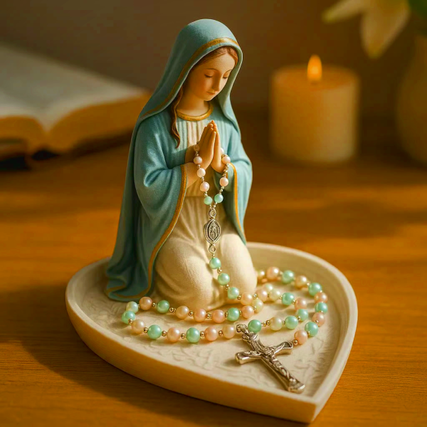 Classic Resin Praying Jesus Rosary Holder: A Timeless Emblem of Devotion