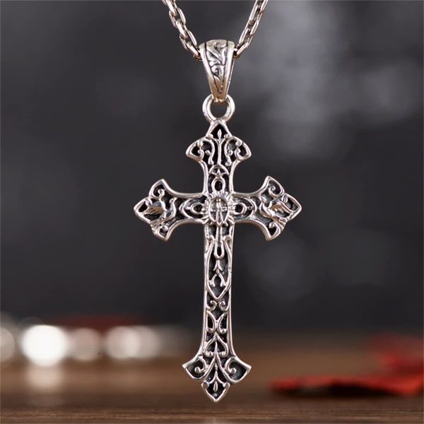 Vintage Filigree Silver Cross Ornament Pendant: A Cherished Symbol of Spiritual Connection