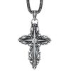 Classic Sterling Silver Filigree Cross Necklace with Zircon: A Profound Symbol of Faith