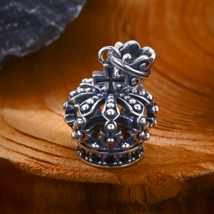 Vintage Sterling Silver Crown Cross Ornament Pendant: A Cherished Symbol of Spiritual Connection