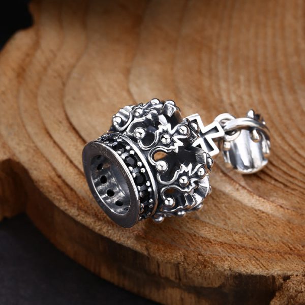 Vintage Sterling Silver Crown Cross Ornament Pendant: A Cherished Symbol of Spiritual Connection