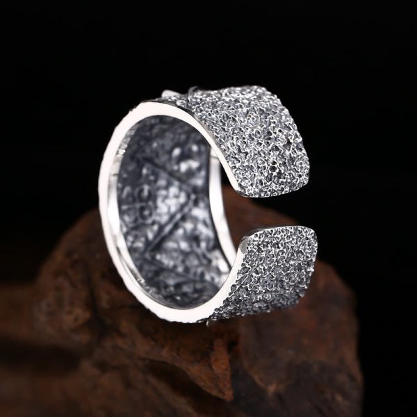 Classic 925 Silver Cross - Patterned Ring: A Profound Symbol of Faith