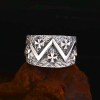 Classic 925 Silver Cross - Patterned Ring: A Profound Symbol of Faith