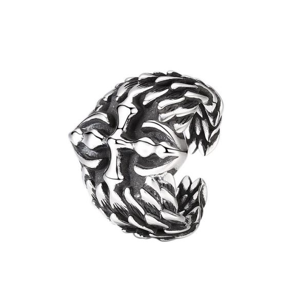 Vintage Textured Silver Cross Ornament Ring: A Cherished Symbol of Spiritual Connection