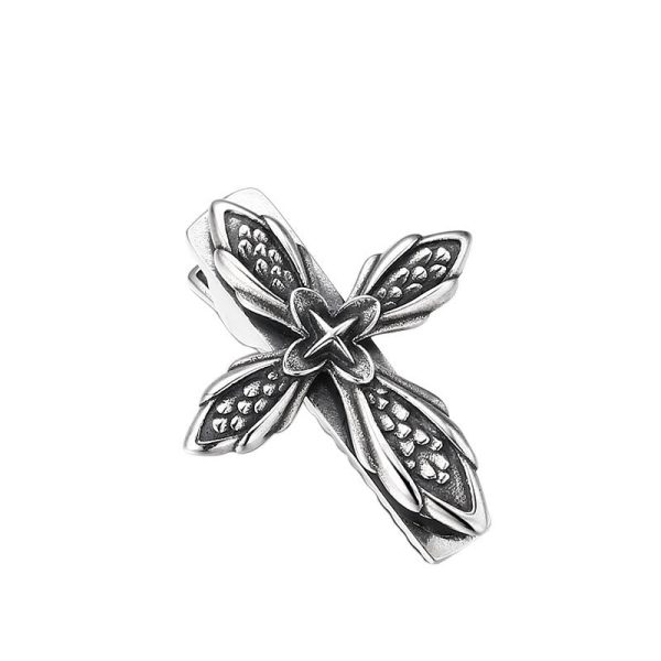 Vintage Textured Silver Cross Ornament Hair Clip: A Cherished Symbol of Spiritual Connection