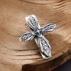 Vintage Textured Silver Cross Ornament Hair Clip: A Cherished Symbol of Spiritual Connection