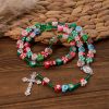 Unique Christmas Celebration Rosary with Colorful Candy Cane, Santa & Snowman