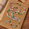 Unique Christmas Celebration Rosary with Colorful Candy Cane, Santa & Snowman