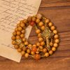 Christianartworkshop Thanksgiving Devotion Sandalwood Rosary with Golden Grace Pumpkin Gemstones & Holy Grail