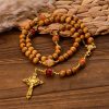 Christianartworkshop Thanksgiving Devotion Sandalwood Rosary with Golden Grace Pumpkin Gemstones & Holy Grail
