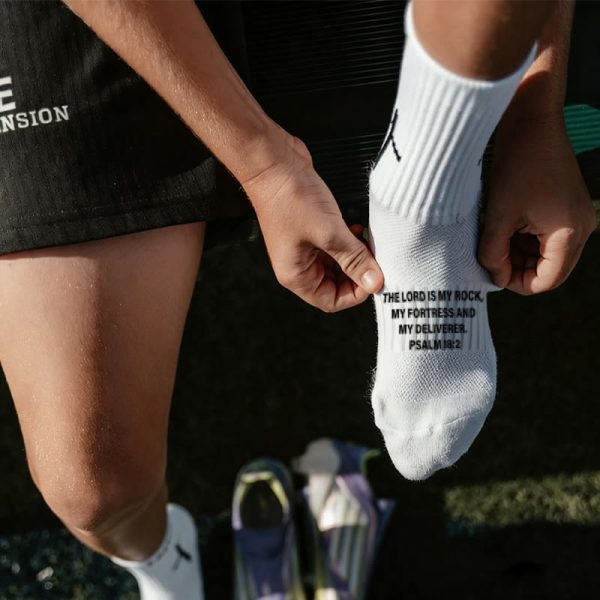 Christianartworkshop Biblical Quote Grip Soccer Unisex Socks: Walk Daily in Divine Guidance