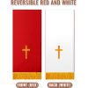 Christianartworkshop Complete Church Parament Set: Table Runner, Lectern Scarf & Bible Marker in Red and White