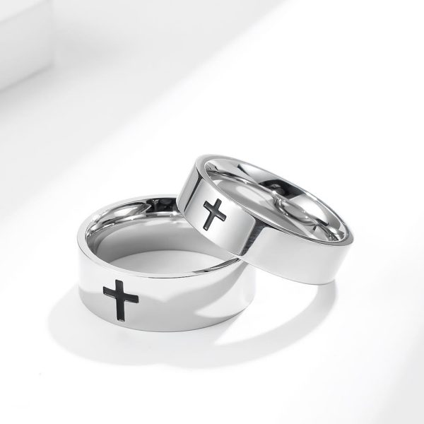 Christianartworkshop Two - Color Minimalist Cross Rings: Faith - Inspired Fashion