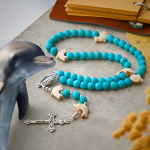 Prayer Across the Sea with Turquoise Serenity Dolphin Beads Animal Rosary