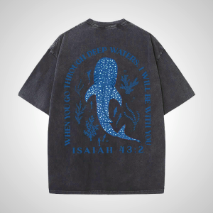 Christian T-Shirt I Will Be With You Double Sided Washed Design