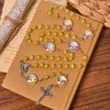 Unique Oversized Rainbow Aurora Beads Catholic Rosary with Holy Family Medal