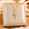 Christianartworkshop Dual - Tone Heart & Cross Necklace with Zircons: Fusion of Love and Faith