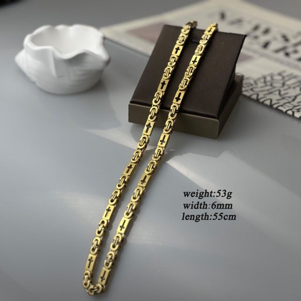 Christianartworkshop Tri - Color Cross - Embedded Chain Necklace & Bracelet: Bold Faith Statement