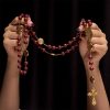 Our Lady of Guadalupe Bead Burgundy Elegance Rosary with Fatima Medal