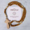 PRAYERFUL FAITH: Handmade Minimalist Olive Wood Rosary with Gift Card