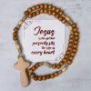 PRAYERFUL FAITH: Handmade Minimalist Olive Wood Rosary with Gift Card