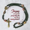 PRAYERFUL FAITH:Handcrafted Matte Black and Earth-Tone Rosary with Gift Card