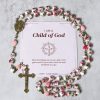 PRAYERFUL FAITH: Handmade Flower Resin Beads Rosary with Gift Card