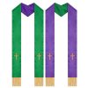 Christianartworkshop Traditional Multi-Color Clergy Stole with V-Neck & Straight Neck