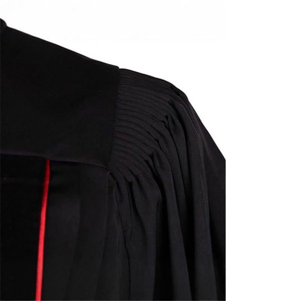 Christianartworkshop Traditional Black Clergy Robe with Red Cross Embroidery & Formal Design