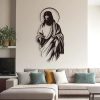 Christianartworkshop Jesus with Halo Silhouette Metal Wall Decor for Faithful Home