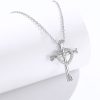 925 Silver Cross & Heart Zircon Necklace: Faith Meets Love in Sparkle