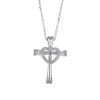 925 Silver Cross & Heart Zircon Necklace: Faith Meets Love in Sparkle
