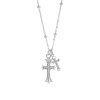 925 Silver Double Cross Necklace: Faith - Inspired Sparkle