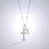 925 Silver Double Cross Necklace: Faith - Inspired Sparkle