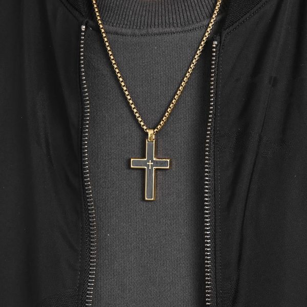Christianartworkshop Multi - Style Two - Tone Cross Necklace: Blend of Faith and Chic Hues
