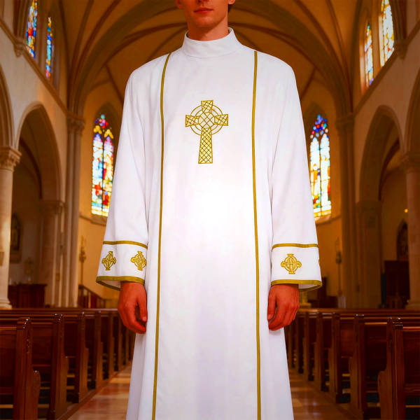 Multi - Style White Clergy Robes: Ideal for Church Worship & Rituals